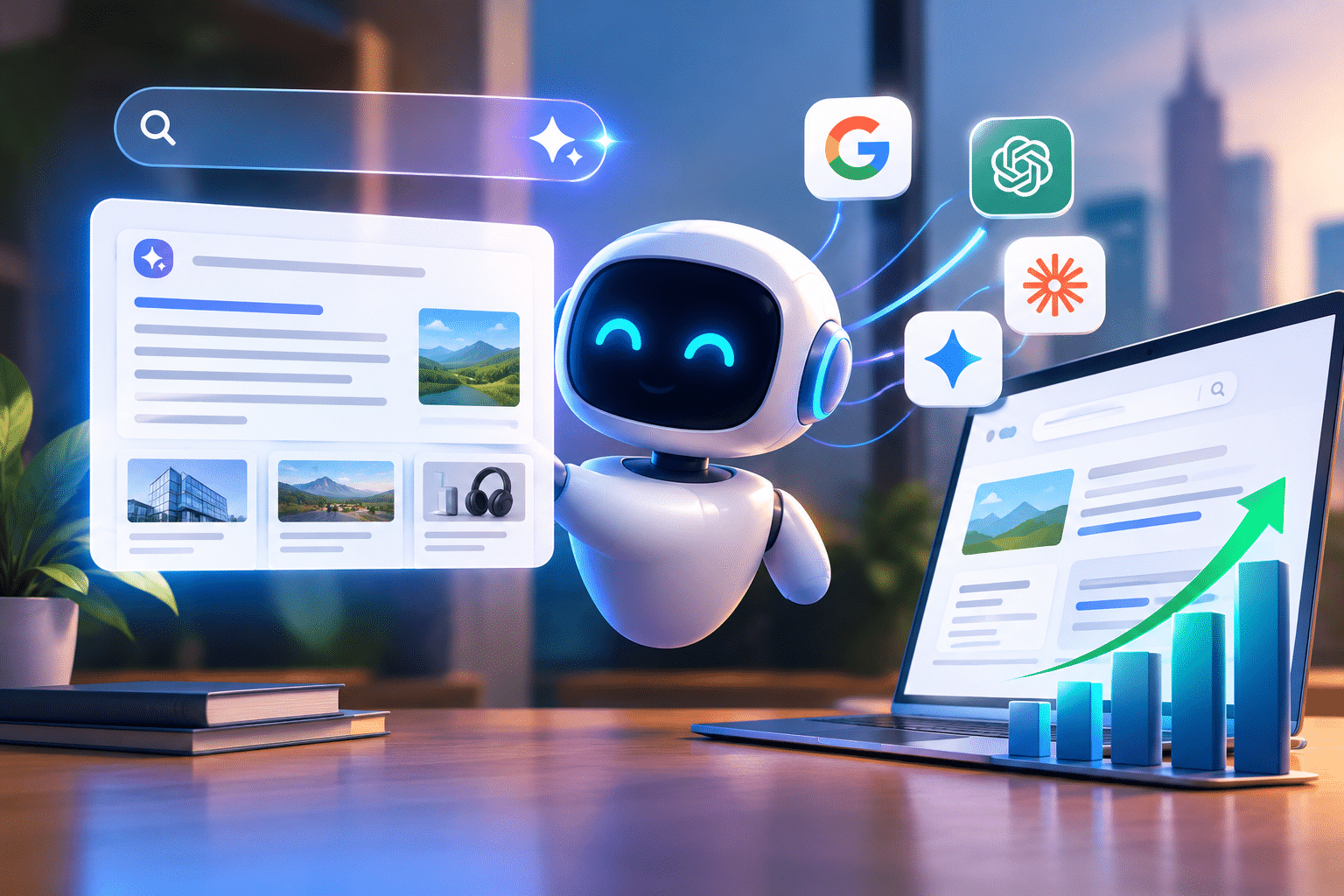 AI Search Growth with Friendly Robot